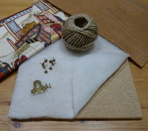 Everything you need to make a pinboard with supplies from discoverupholstery.com